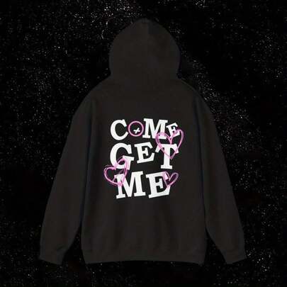 Cotton-Polyester Blend Polyester 60%, Cotton 40% Quiet Racing Club - Pink Hearts Valentines Come Get Me Unisex Hoodie, Regular-Fit, Christmas Hoodie