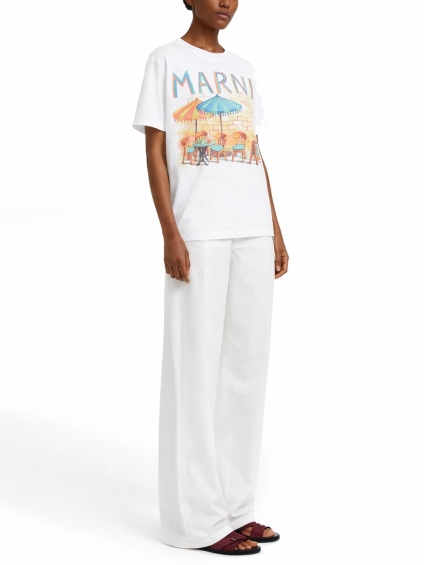 Marni - crew neck graphic print short sleeve top