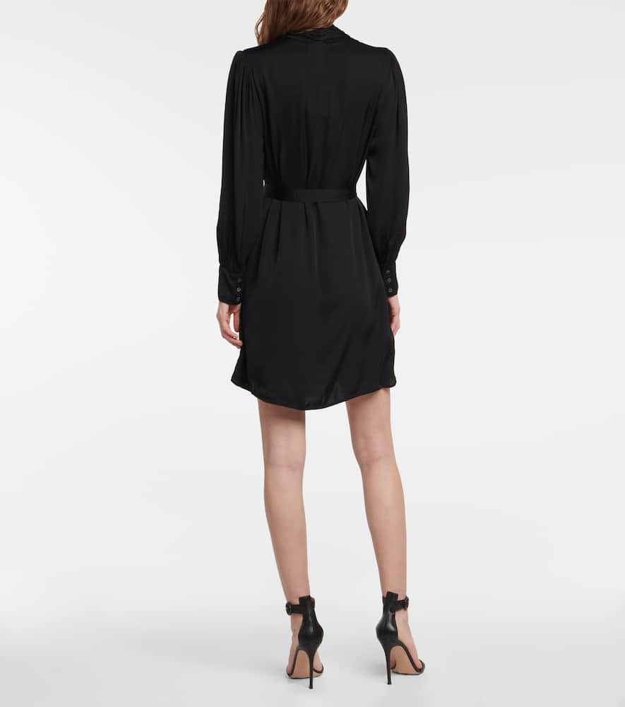 Evelyn satin shirt mini dress