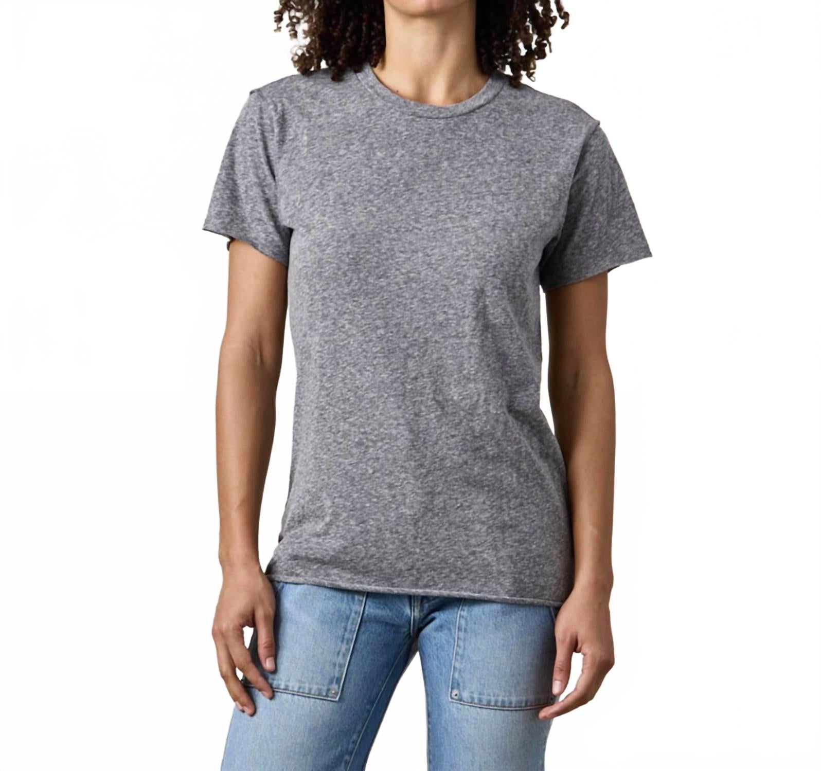 Moore Relaxed Jersey Tee In Charcoal Heather Grey