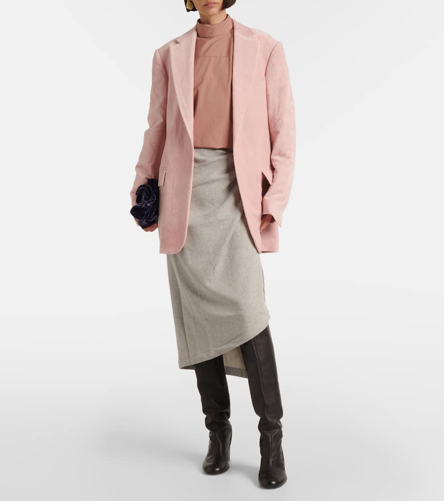 High-neck cotton blouse