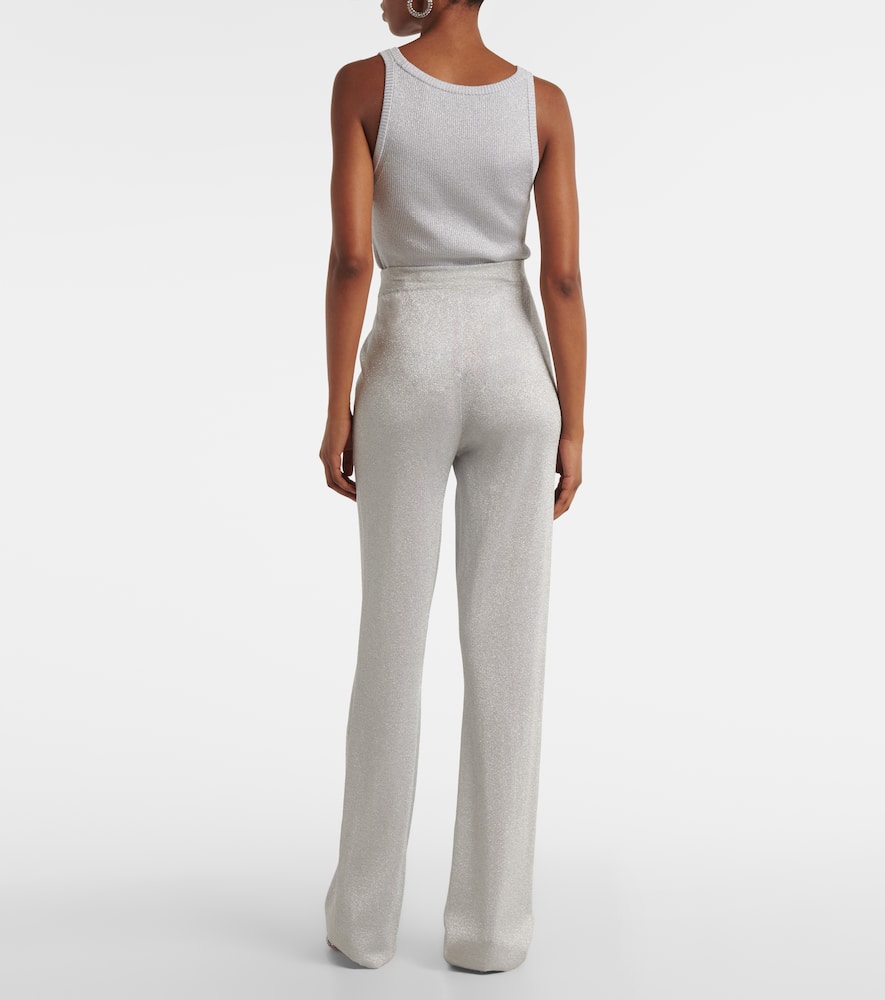 Lamé straight pants