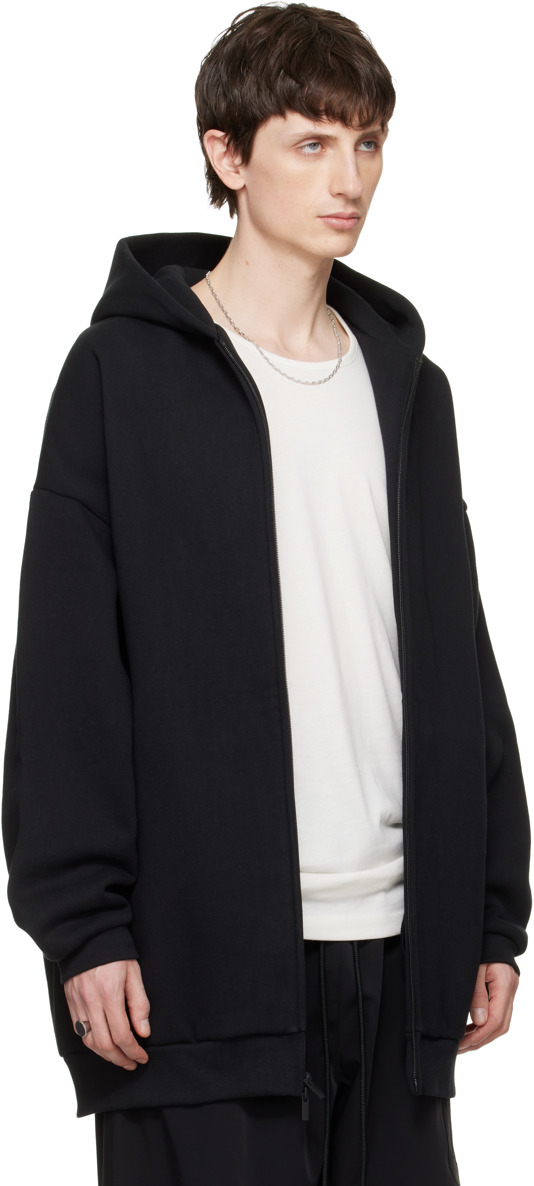 Black 'Property' Lounge Long Zip Hoodie