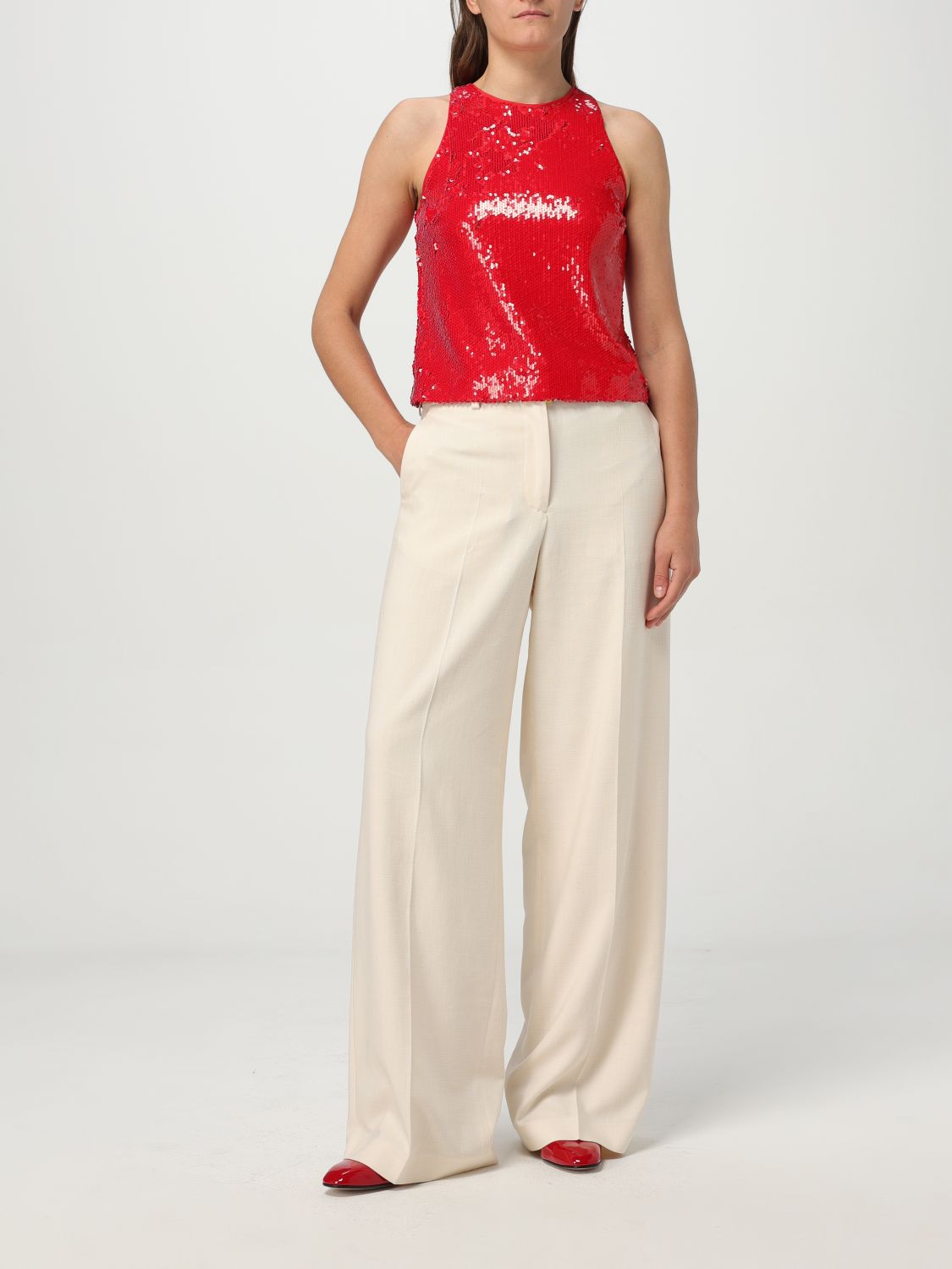 MSGM sequin top - White