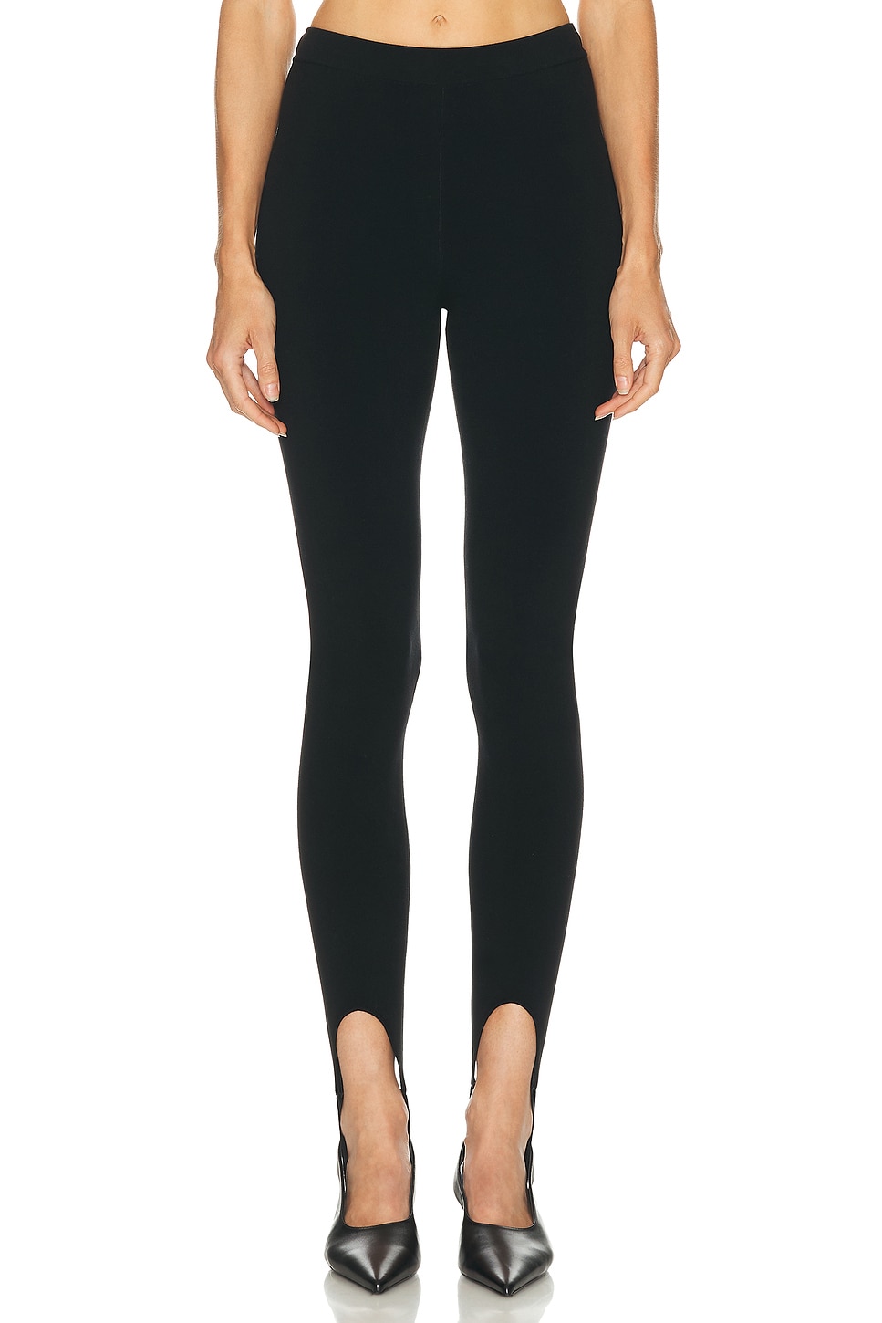 EAVES Deelia Knit Stirrup Legging in Black - Black. XS also in XXS, S, M