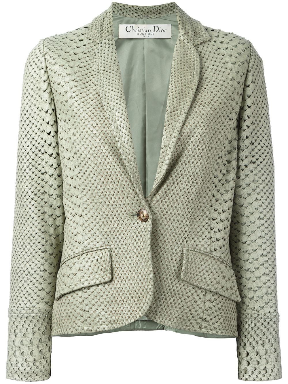 2000s pre-owned snakeskin-effect jacket - Green