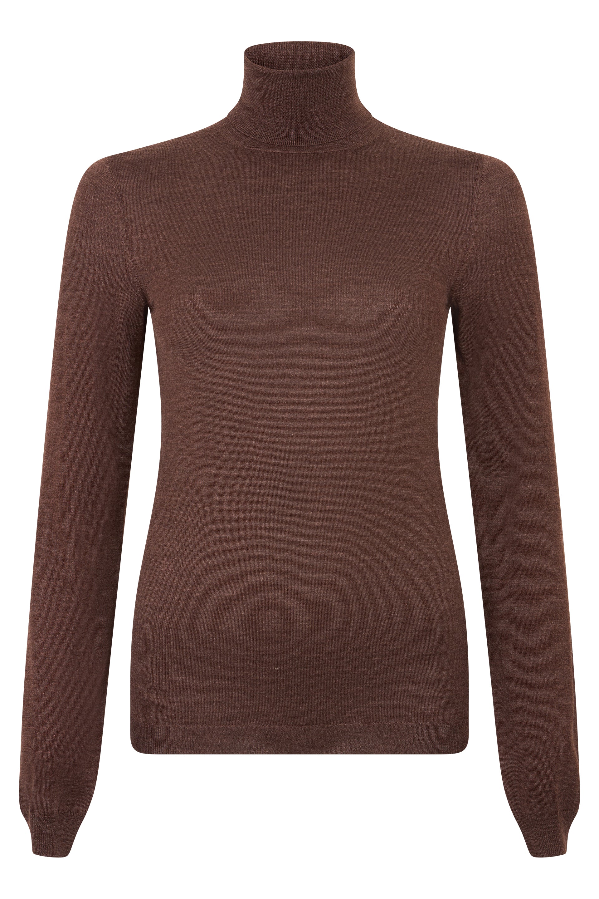 Turtleneck Virgin Wool Sweater — Brown