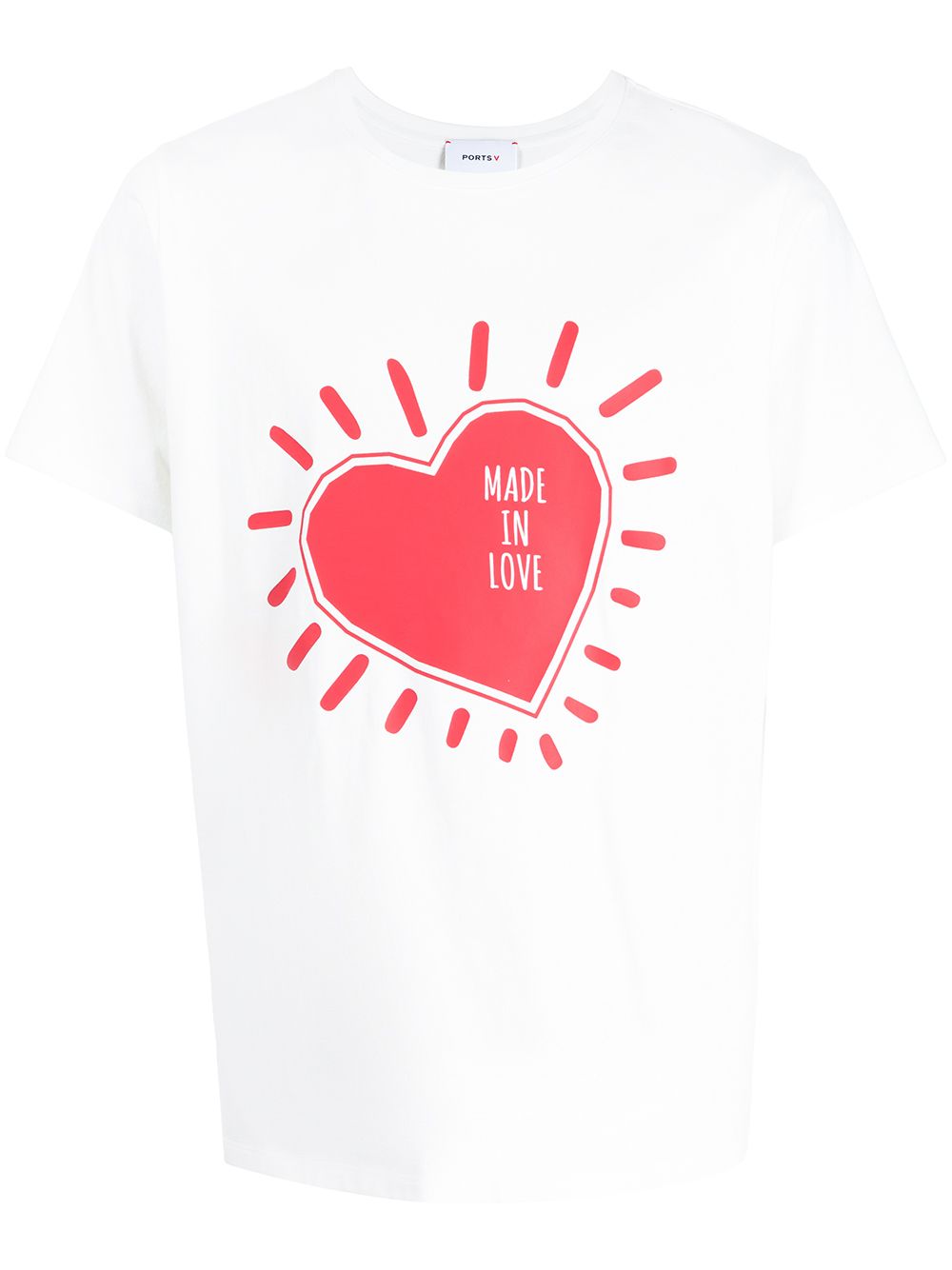 Heart-print cotton T-shirt - White