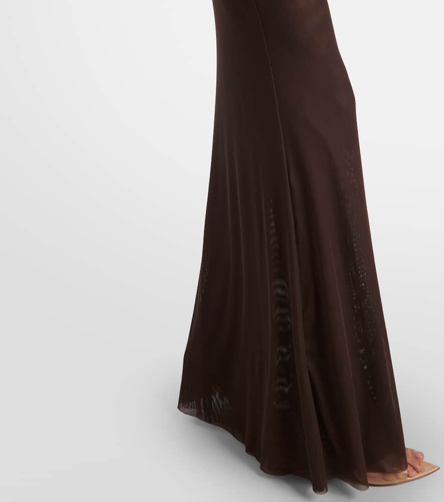 Erica ruched strapless maxi dress