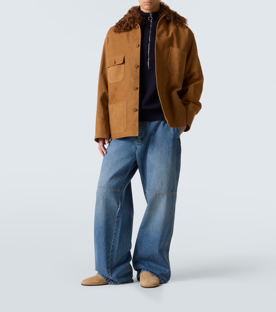 Faded wide-leg jeans