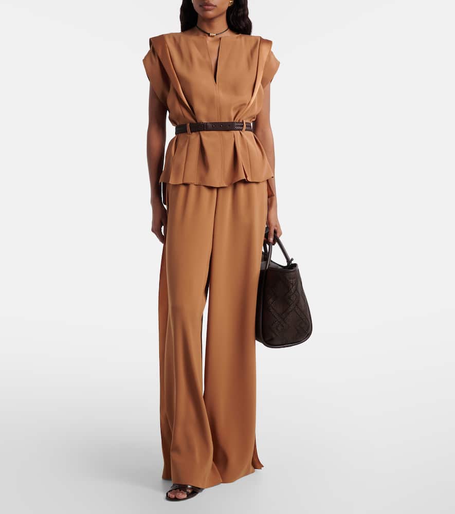 Crêpe wide-leg pants