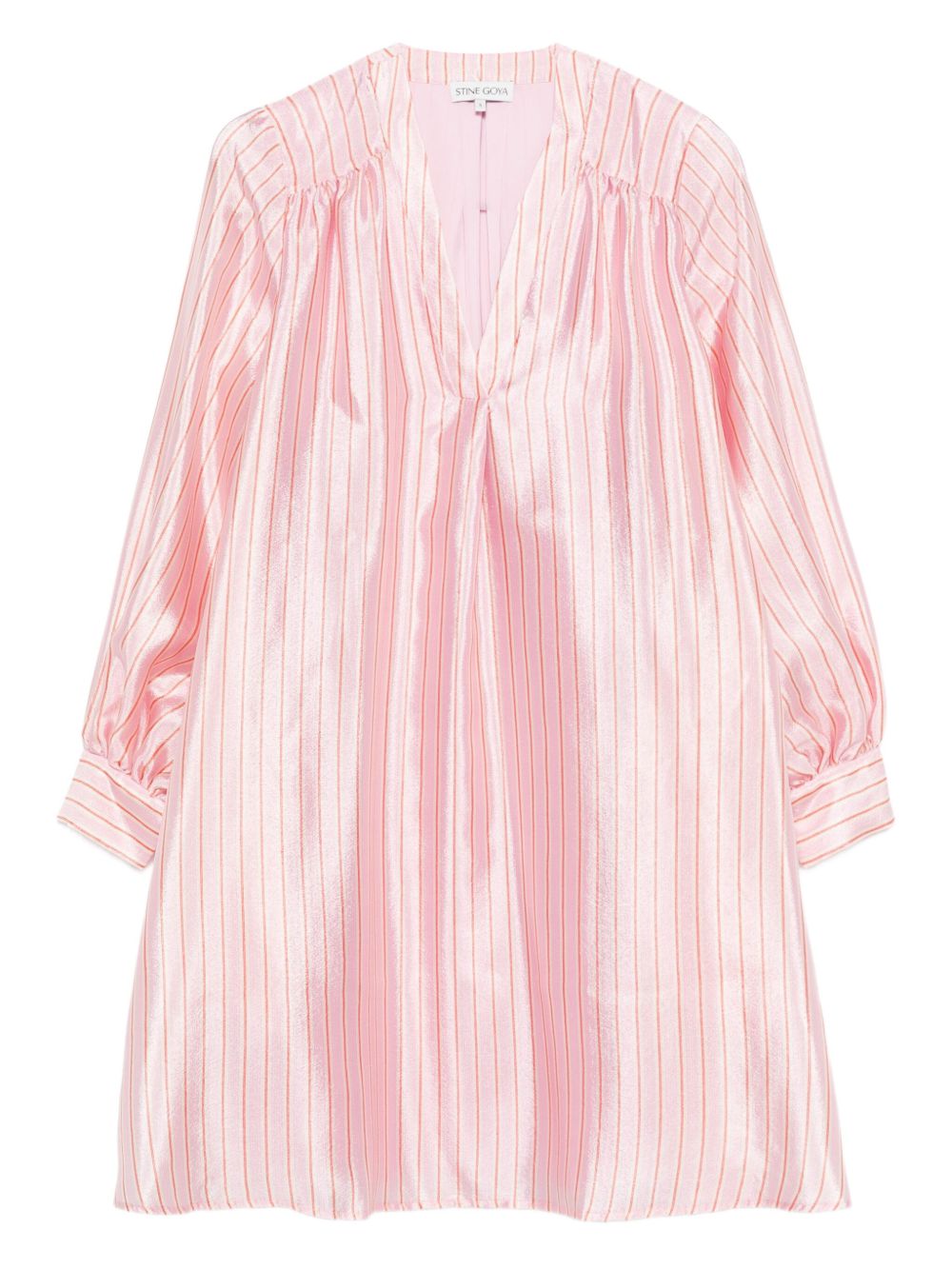 Yorando stripe V-neck dress - Pink
