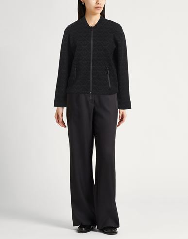 Emporio Armani Woman Sweatshirt Black Size 8 Cotton, Polyester, Elastane