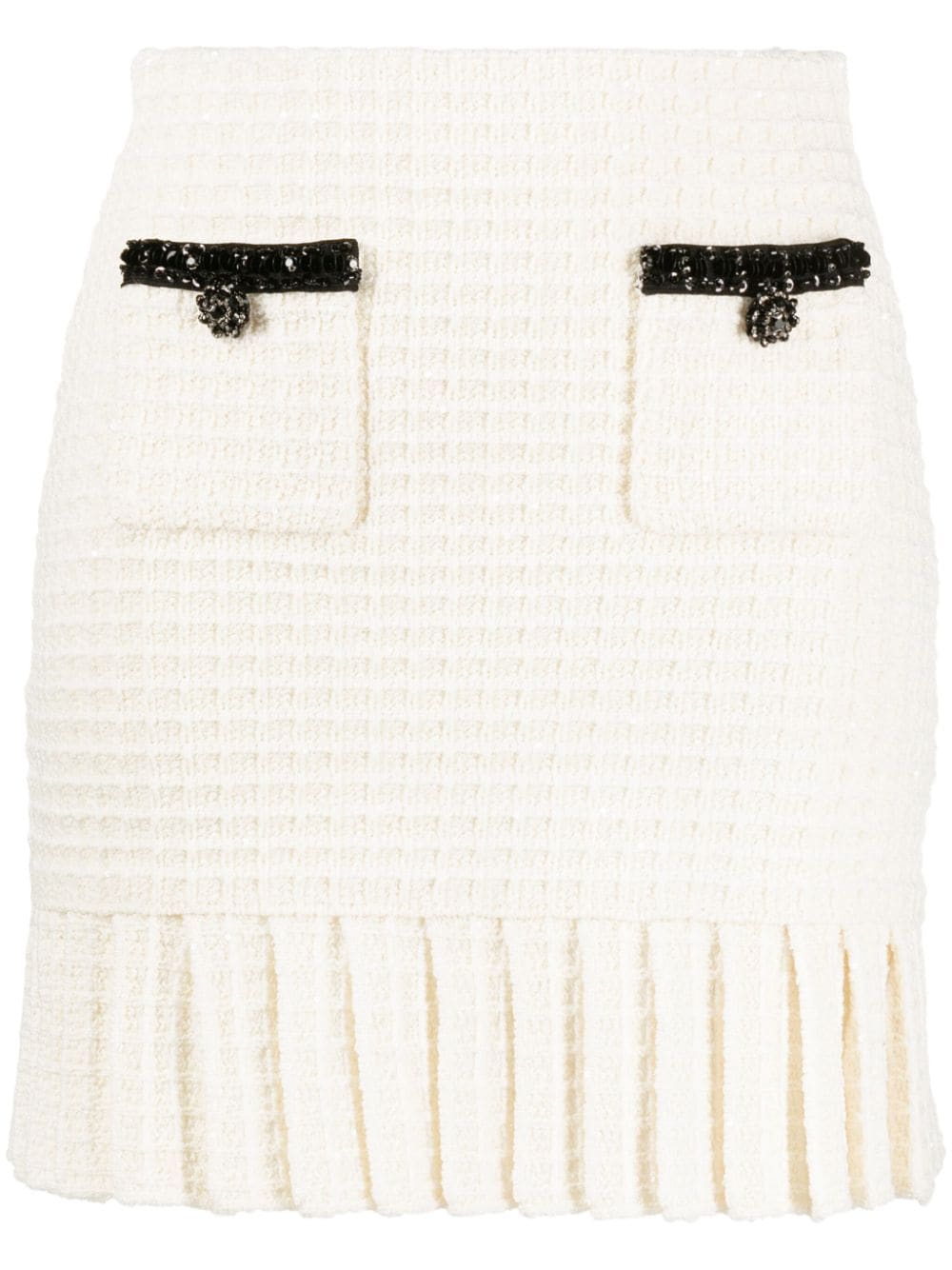 Waffle-knit mini skirt