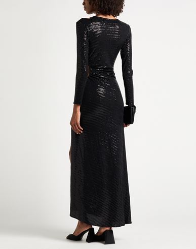 Woman Maxi dress Black Size 6 Nylon, Elastane, Polyester