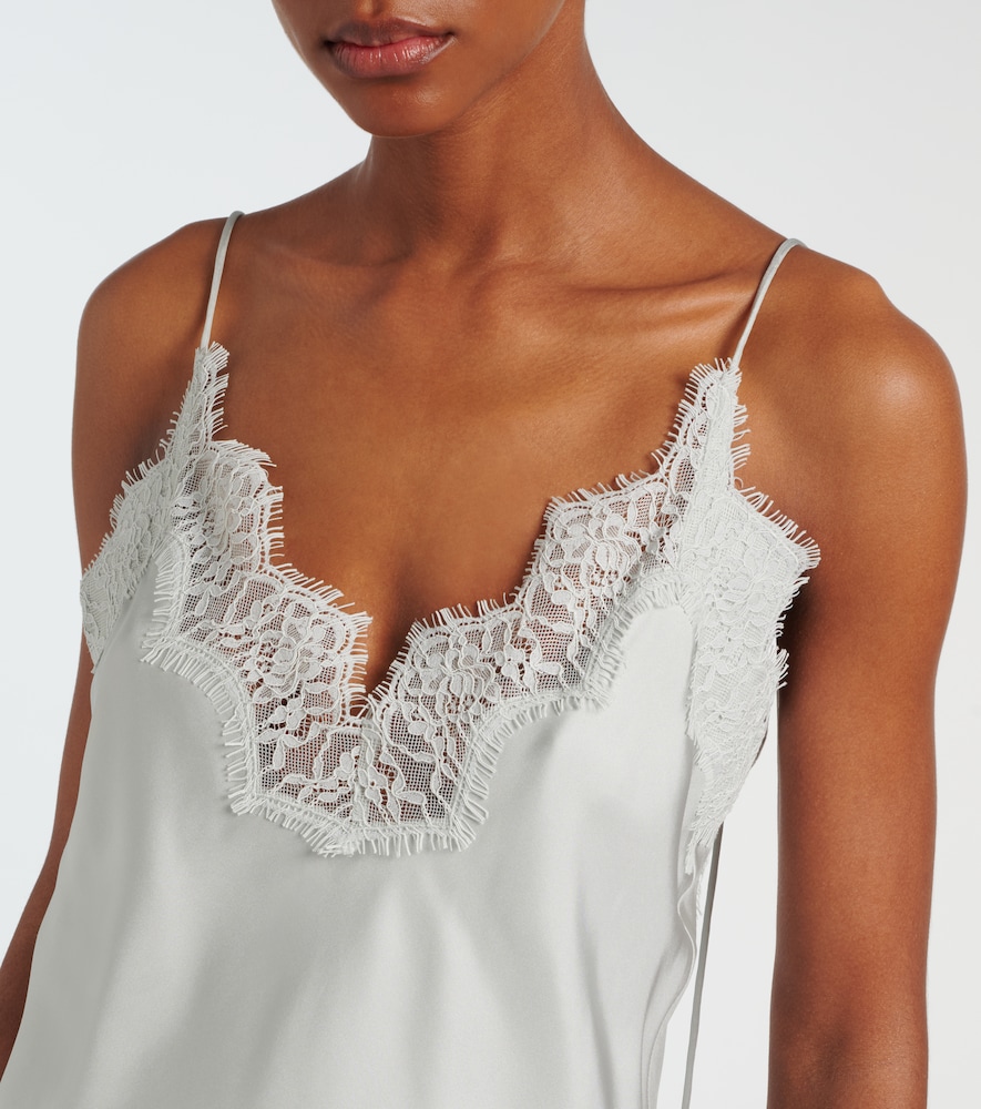 Róhe Lace-trimmed silk top
