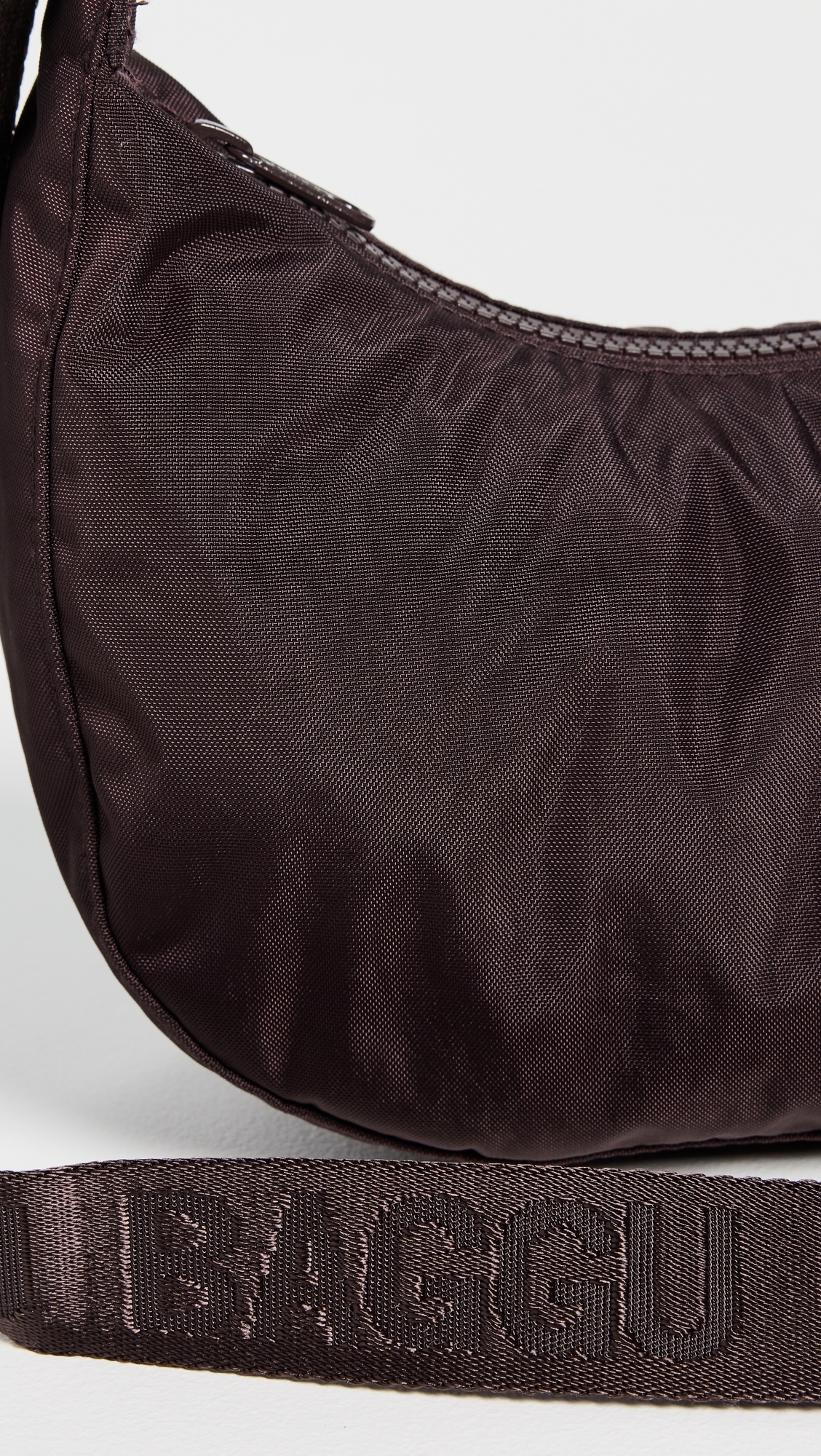 BAGGU Small Nylon Crescent Bag Chocolate Plum One Size