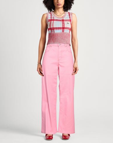 Marni Woman Jeans Pink Size 4 Cotton, Elastane, Cow leather