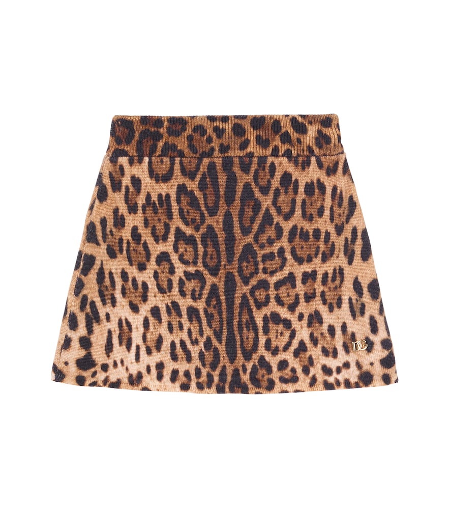 Leopard-print virgin wool shorts