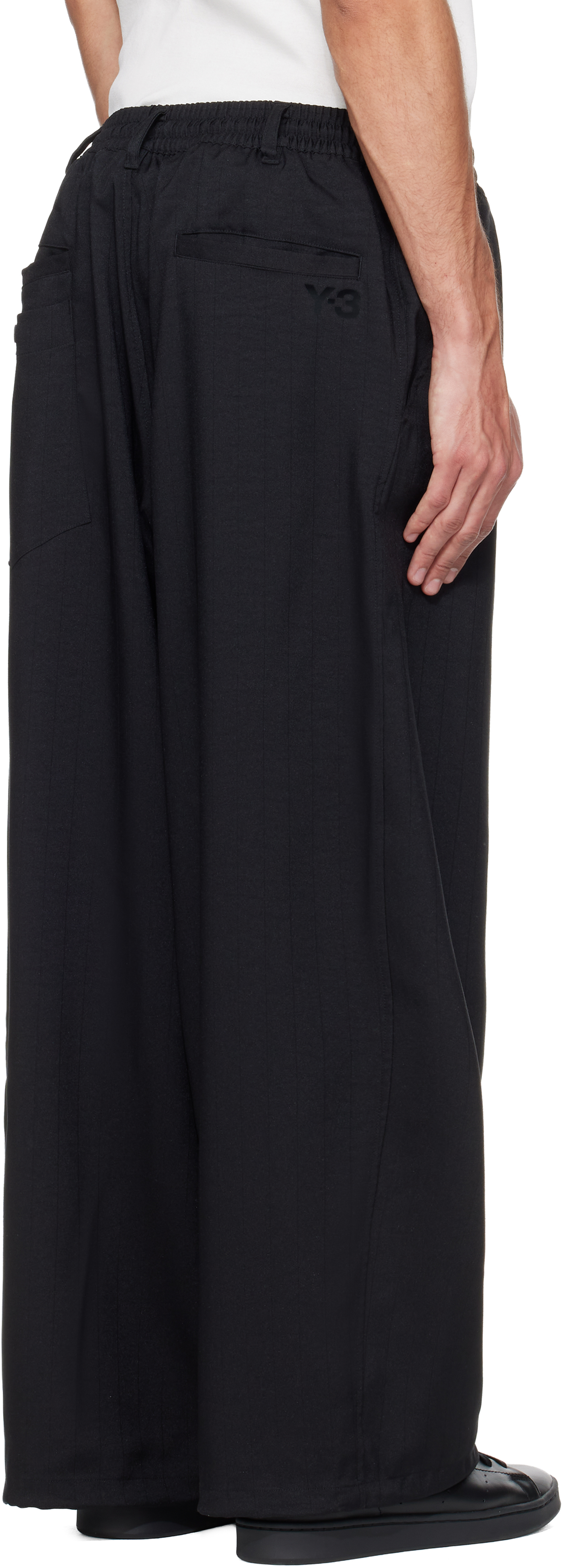 Black Sport Uniform Pinstripe Track Pants