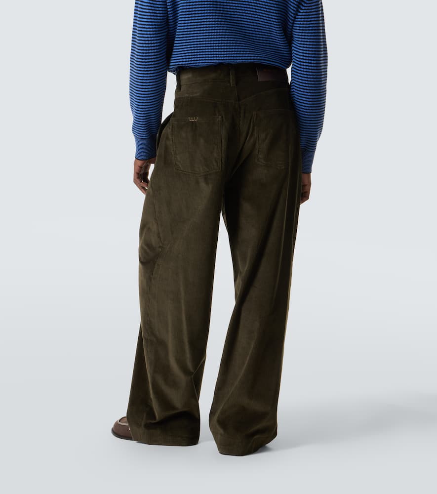 Cotton corduroy wide-leg pants