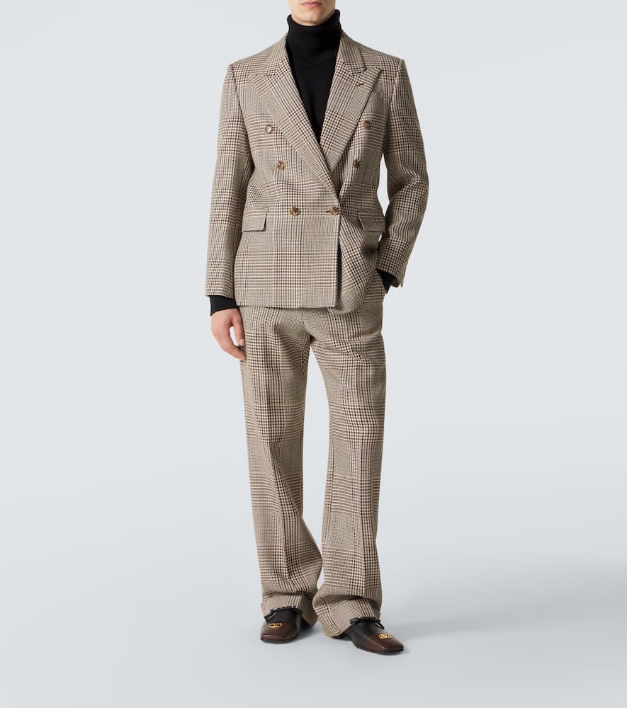 Prince of Wales check virgin wool blazer