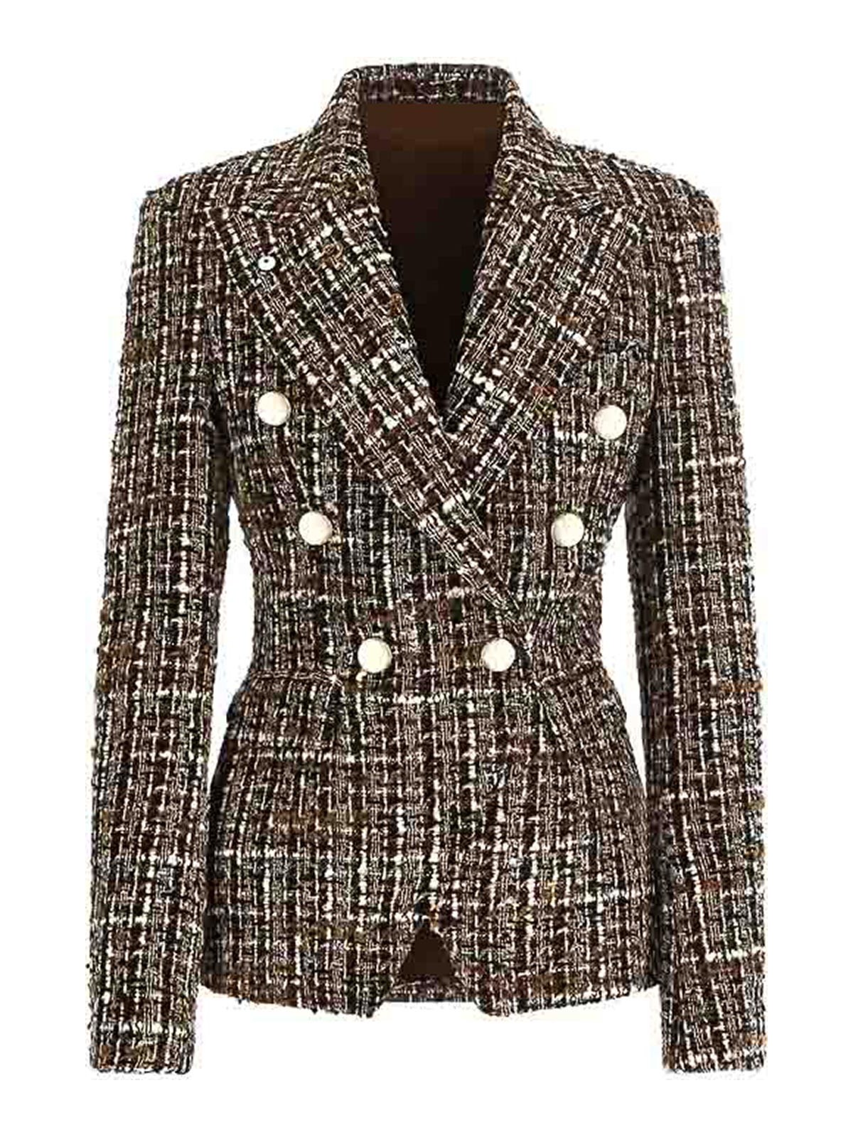 L. B.M 1911 Ilaria Double-Breasted Boucl Tweed Jacket