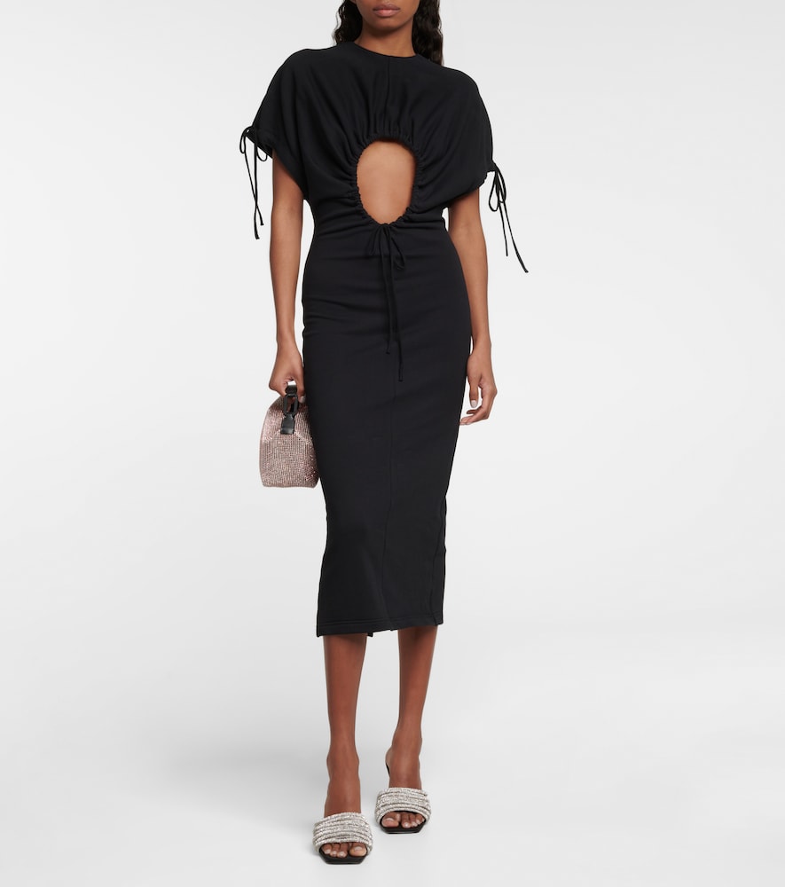 Cutout cotton midi dress