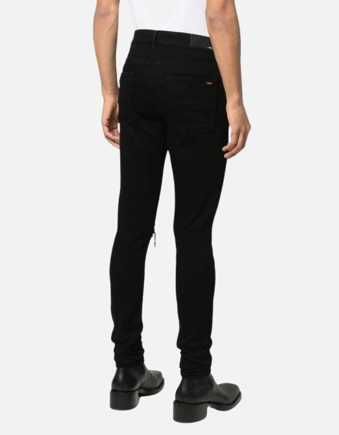 Men's Amiri Slim Fit Broken Ripped Black Denim Jeans - Size: 30/32