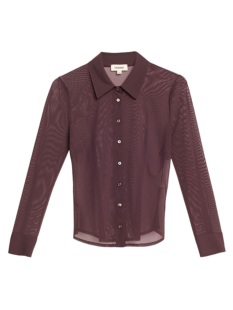 Women's Indiana Fitted Mesh Blouse - Dark Syrah