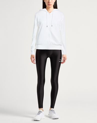 Woman Sweatshirt White Size L Cotton, Polyester