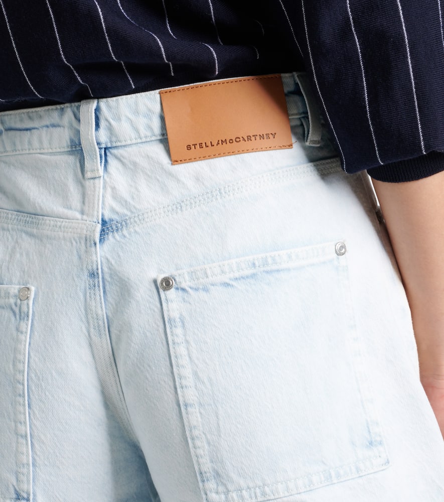 Mid-rise denim shorts