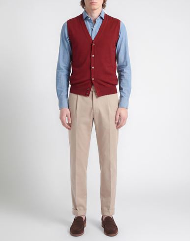 Man Cardigan Rust Size 40 Virgin Wool