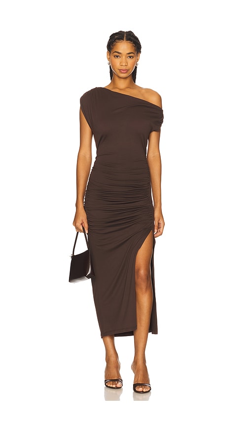 Susana Monaco One Arm Midi Dress in Chocolate. - S also in