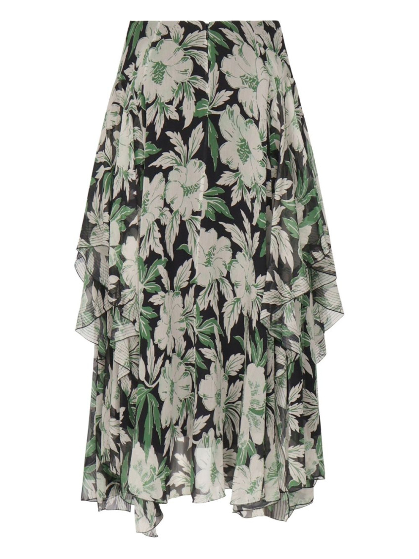 Silk Skirt With Floral Print