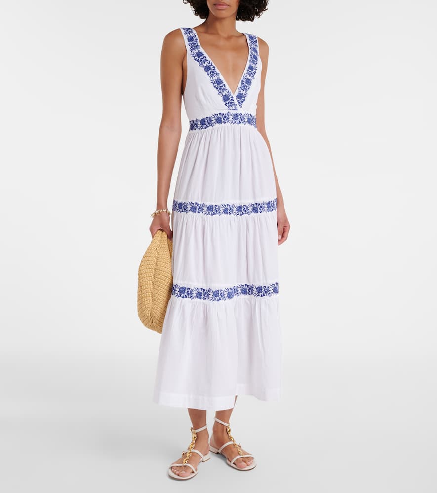 Cannes embroidered cotton maxi dress