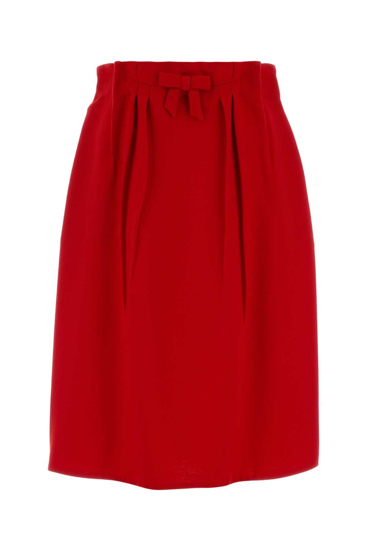 Wool Skirt — Red