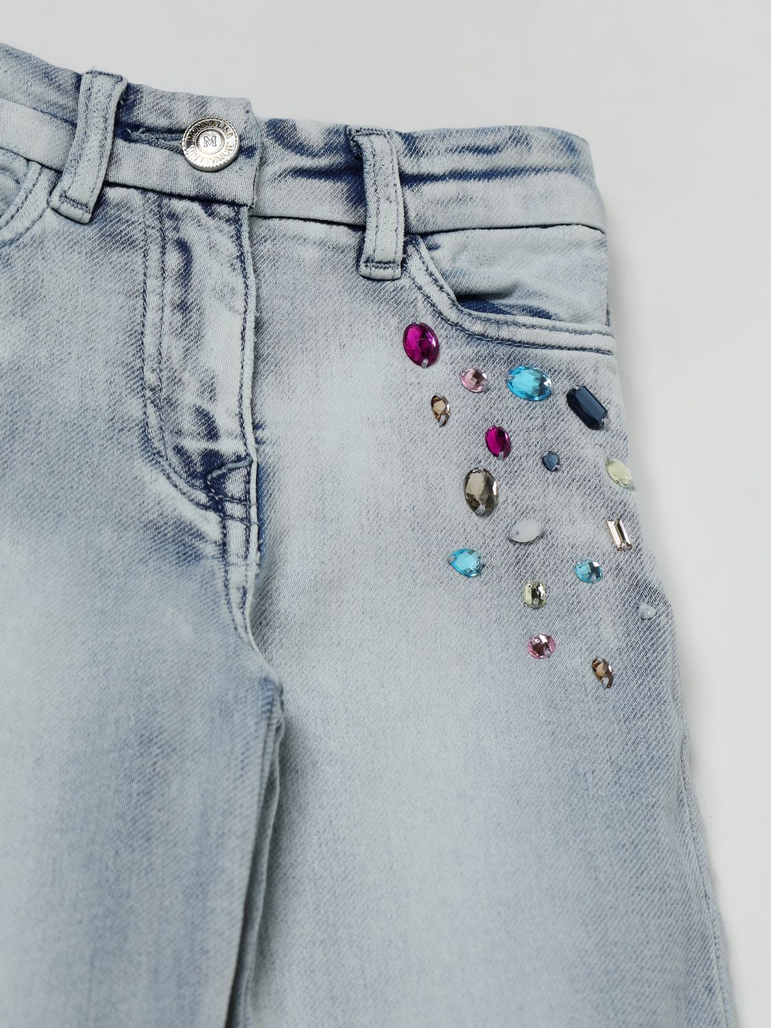 Gems-detail jeans - Blue