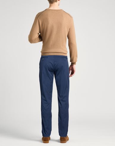 Man Pants Navy Size 42 Cotton, Elastane