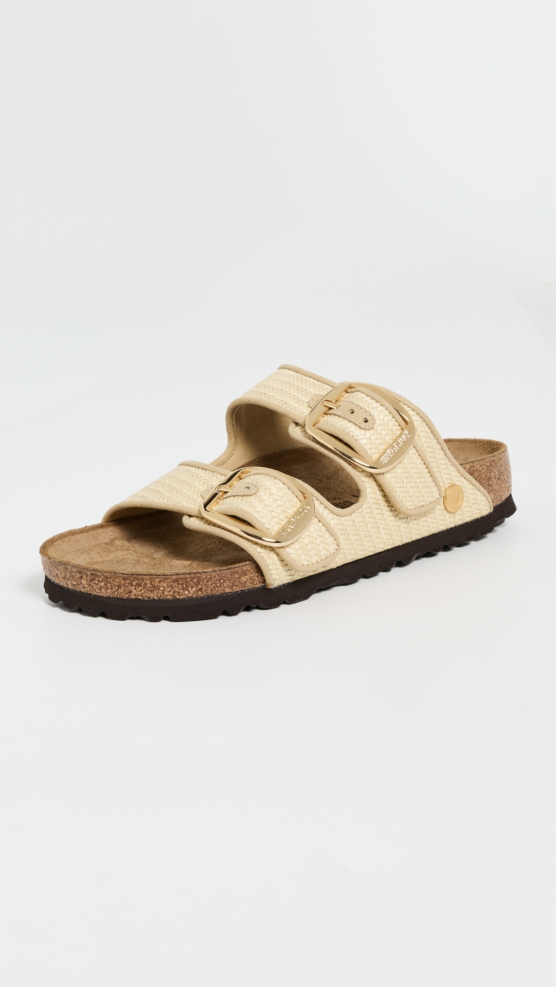 Arizona Big Buckle Raffia Sandals Natural