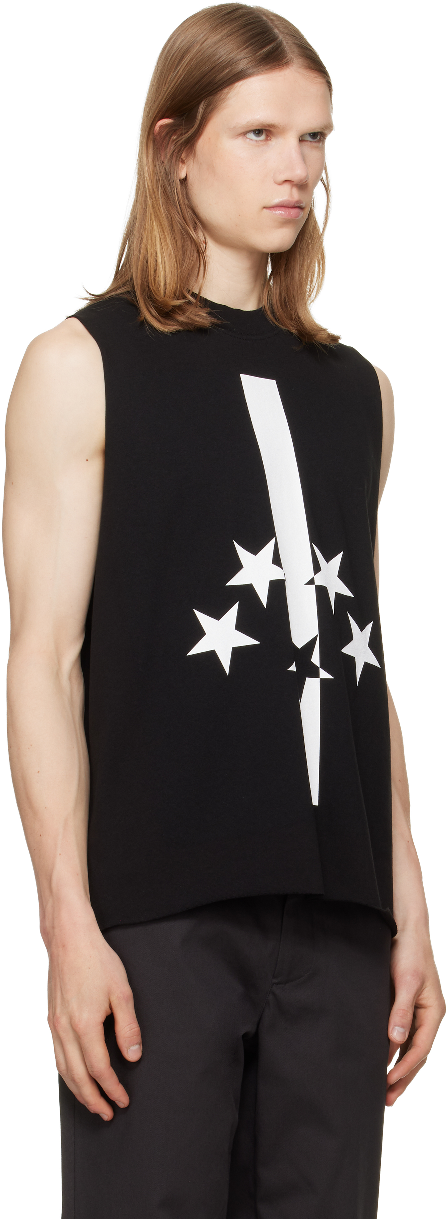 Black Flag Cut Sleeve Tank Top