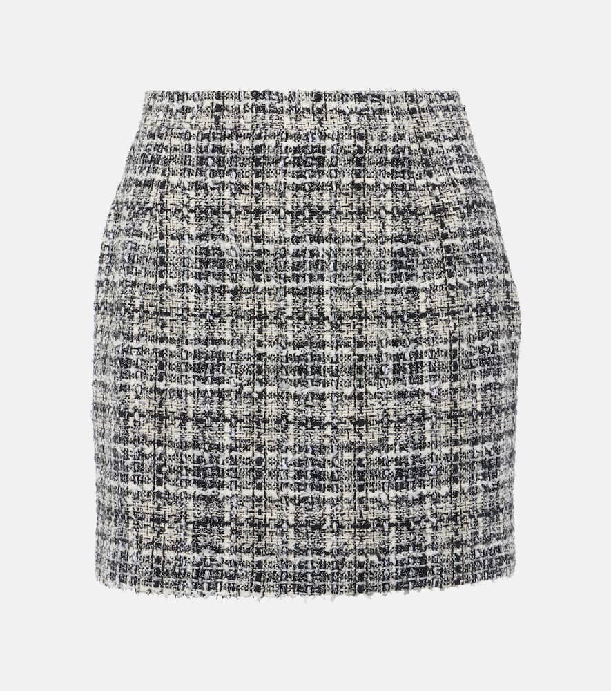 Checked lamé tweed miniskirt