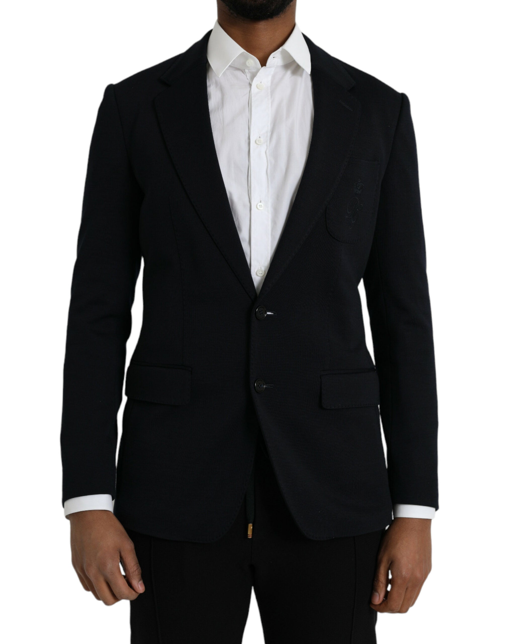 Single-Breasted Wool Blazer — Black