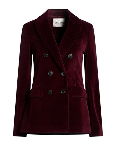 Woman Blazer Burgundy Size 2 Cotton, Polyester