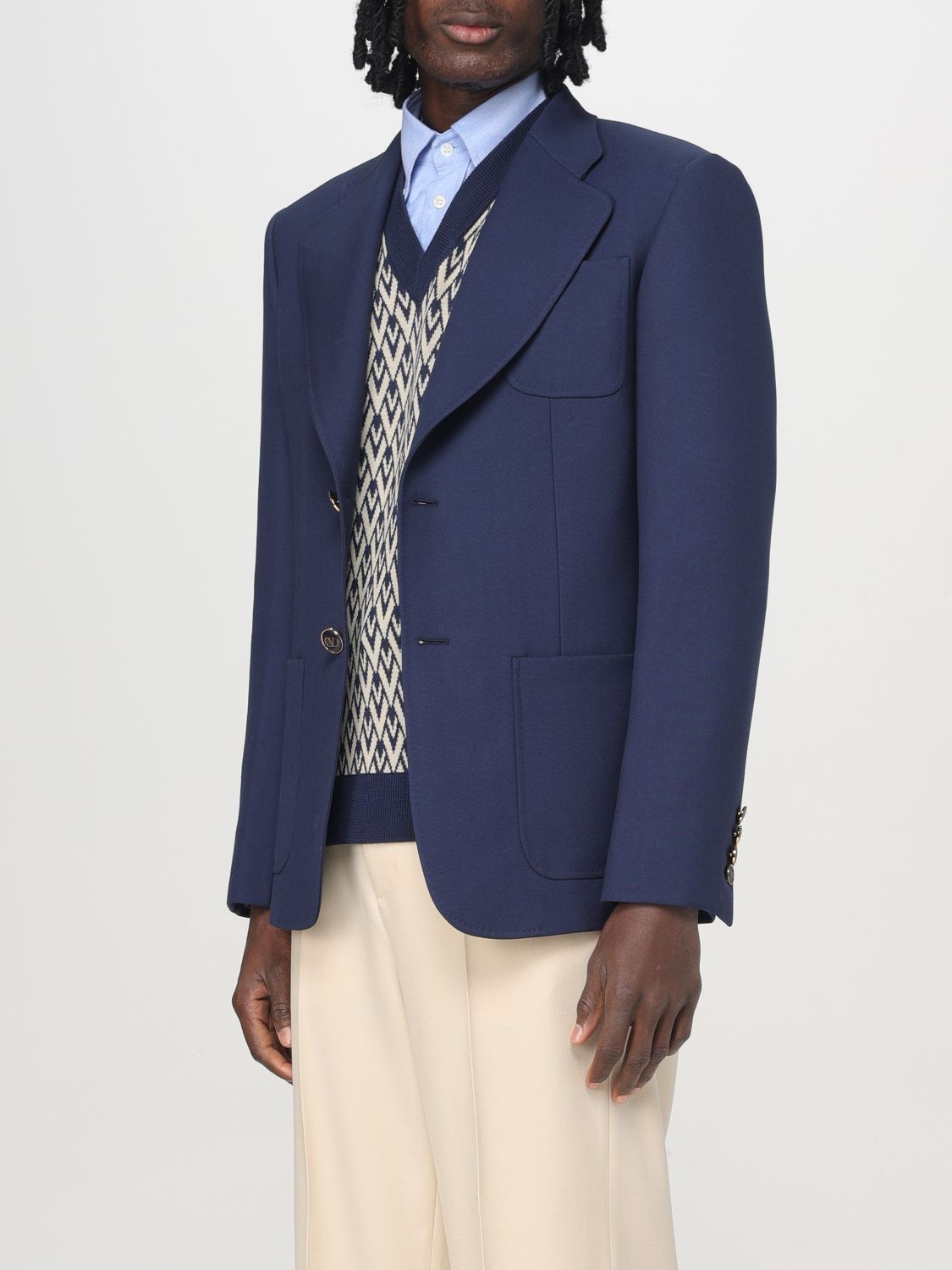 Blazer Men color Blue