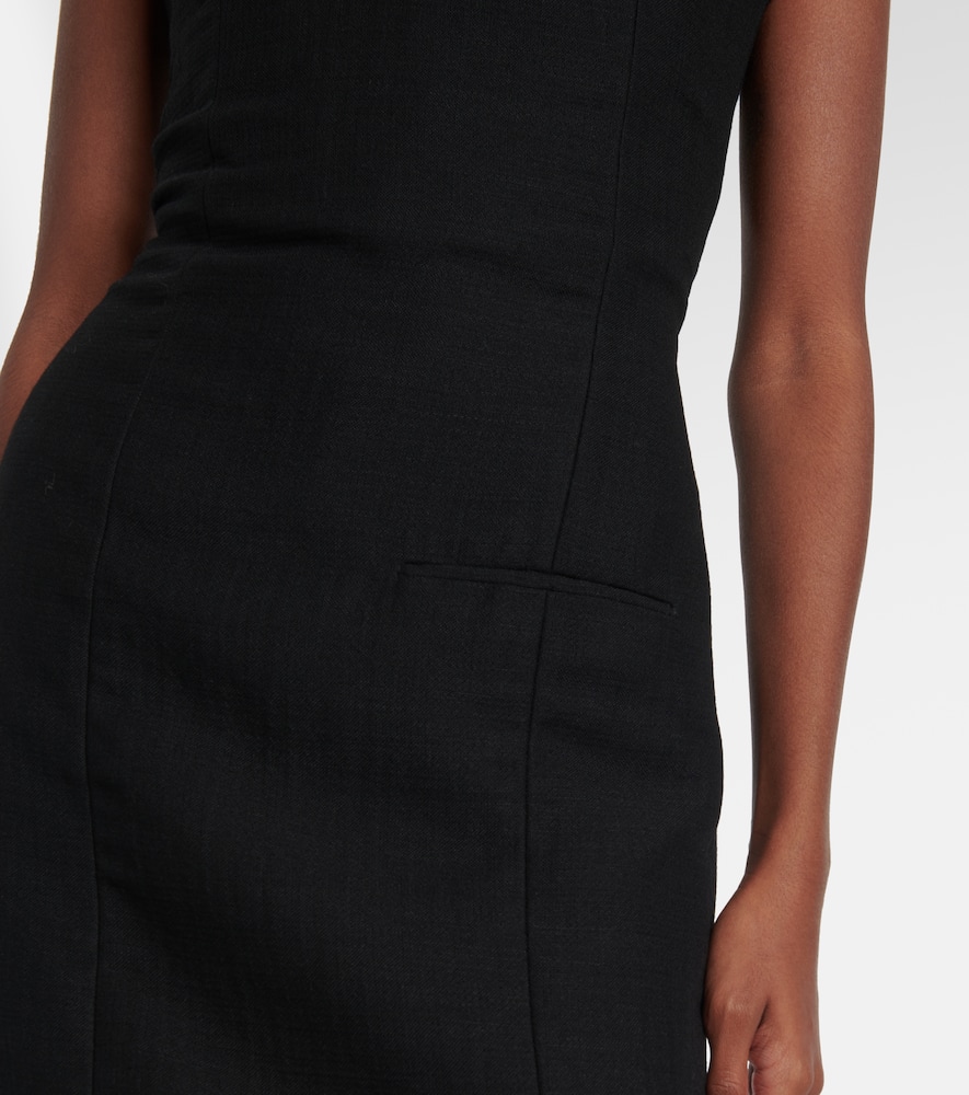 Bonny wool and linen-blend midi dress