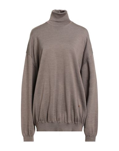 Couture Woman Turtleneck Light brown Size 4 Virgin Wool