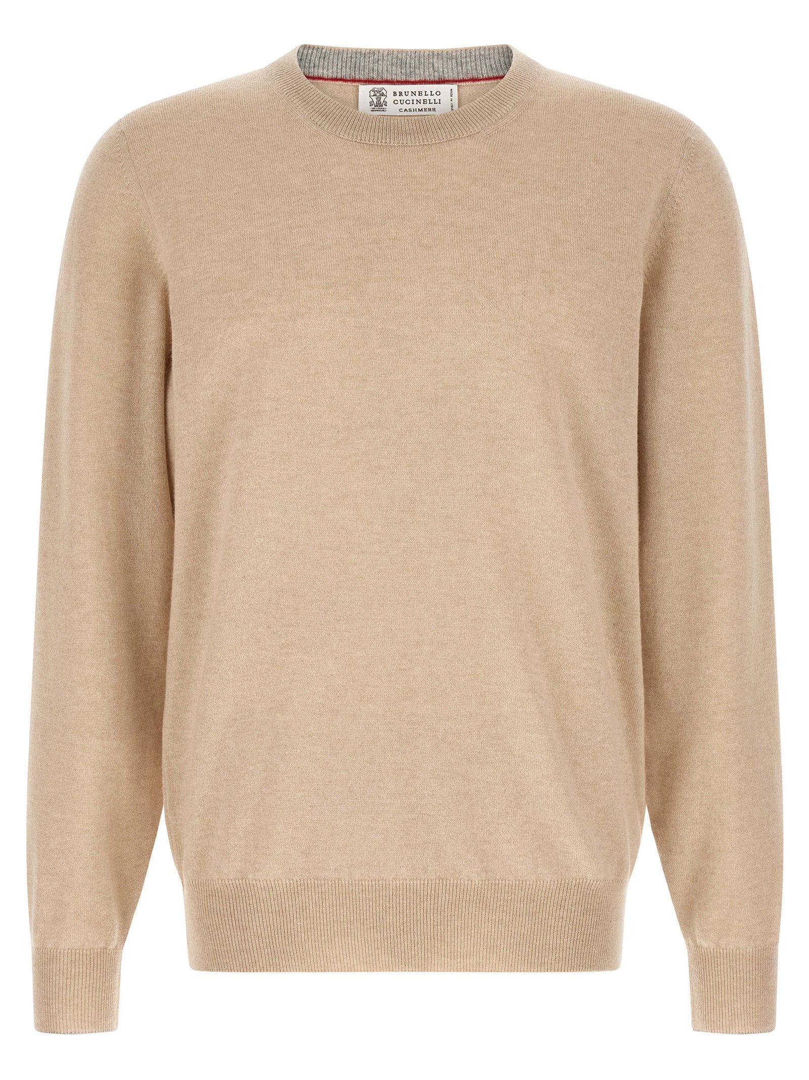Cashmere Crew Neck Sweater — Beige