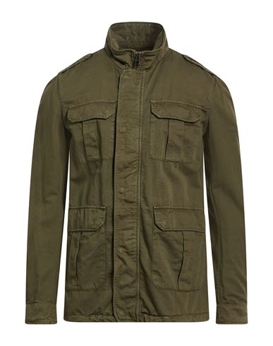 Man Jacket Military green Size 46 Cotton, Linen