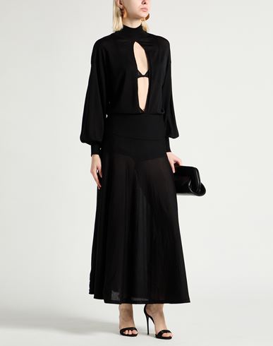 Alaïa Woman Maxi dress Black Size 8 Wool, Polyamide